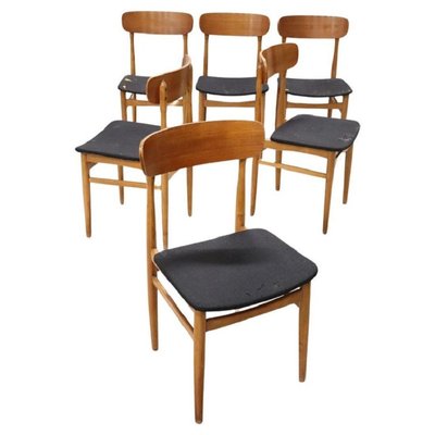 Scandinavian Dining Chairs in Beech, 1960s, Set of 6-DCO-1769104