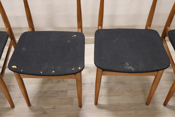 Scandinavian Dining Chairs in Beech, 1960s, Set of 6-DCO-1769104