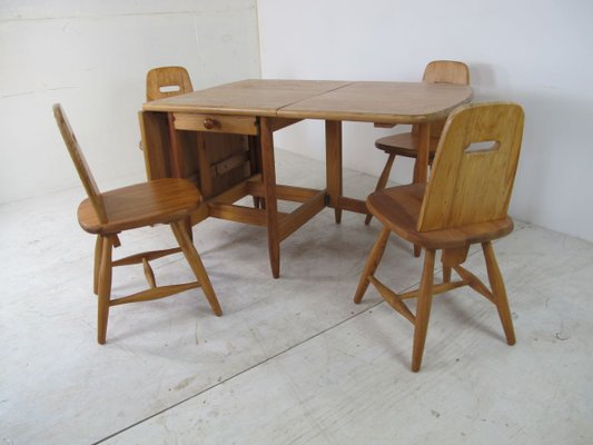 Scandinavian Dining Table & Chairs Set by Eero Aarnio for Laukaan Puu, 1960s, Set of 5-DE-809847