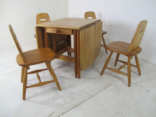 Scandinavian Dining Table & Chairs Set by Eero Aarnio for Laukaan Puu, 1960s, Set of 5-DE-809847