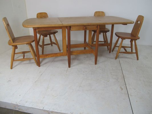 Scandinavian Dining Table & Chairs Set by Eero Aarnio for Laukaan Puu, 1960s, Set of 5-DE-809847