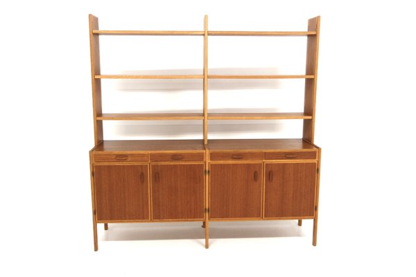 Scandinavian Double Bookcase in Teak and Oak, Sweden, 1960-GEK-2028420