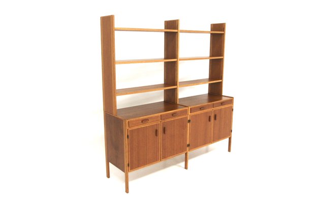 Scandinavian Double Bookcase in Teak and Oak, Sweden, 1960-GEK-2028420