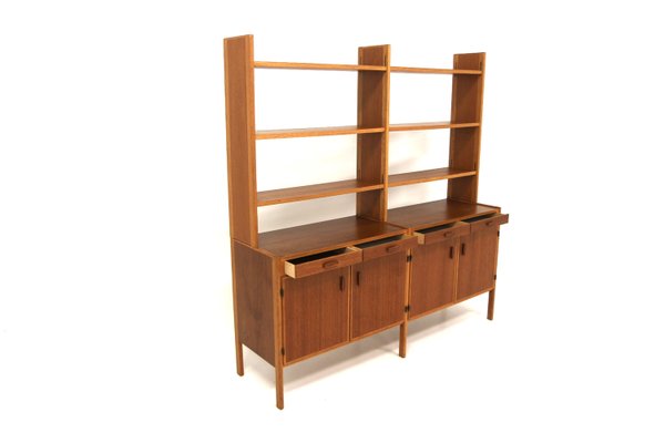 Scandinavian Double Bookcase in Teak and Oak, Sweden, 1960-GEK-2028420