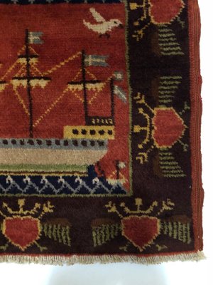 Scandinavian Double Sided Rug with Ships and Seagulls, 1934-BAF-763444