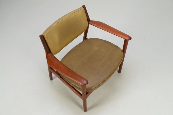 Scandinavian Easy Chairs with Teak and Leather by Westnofa, 1960s, Set of 2-AO-1777136