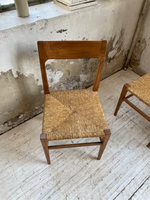 Scandinavian Elm and Straw Chairs by Moller, Set of 4-LCU-1251588