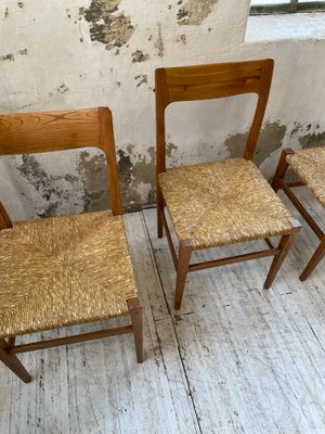 Scandinavian Elm and Straw Chairs by Moller, Set of 4-LCU-1251588