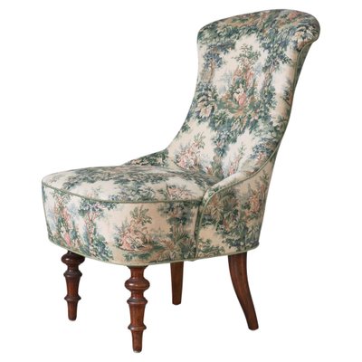 Scandinavian Emma Slipper Chair in Sanderson Textile, Early 20th Century-WRF-1796111