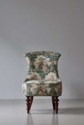 Scandinavian Emma Slipper Chair in Sanderson Textile, Early 20th Century-WRF-1796111