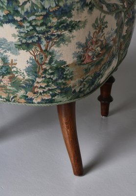 Scandinavian Emma Slipper Chair in Sanderson Textile, Early 20th Century-WRF-1796111