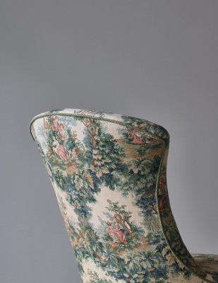 Scandinavian Emma Slipper Chair in Sanderson Textile, Early 20th Century-WRF-1796111