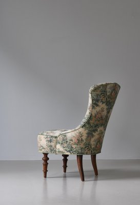 Scandinavian Emma Slipper Chair in Sanderson Textile, Early 20th Century-WRF-1796111