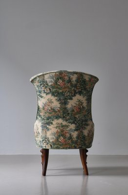 Scandinavian Emma Slipper Chair in Sanderson Textile, Early 20th Century-WRF-1796111