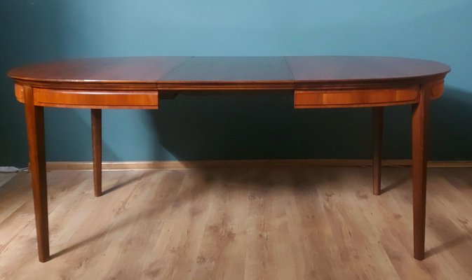 Scandinavian Extendable Mahogany Table, 1950s-KDW-1763446