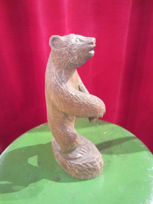 Scandinavian Folk Art Sculpted Wooden Bear, 1960-YDZ-1820192