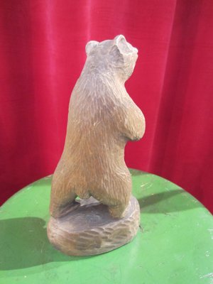 Scandinavian Folk Art Sculpted Wooden Bear, 1960-YDZ-1820192