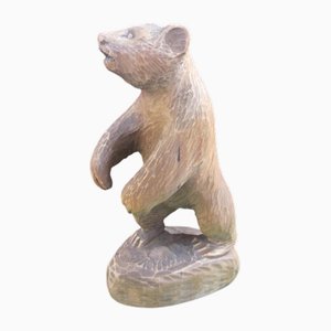 Scandinavian Folk Art Sculpted Wooden Bear, 1960-YDZ-1820192