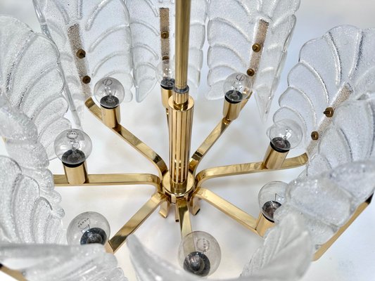 Scandinavian Glass and Brass Chandelier by Carl Fagerlund for JBS, 1960s-JP-1788016