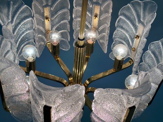 Scandinavian Glass and Brass Chandelier by Carl Fagerlund for JBS, 1960s-JP-1788016