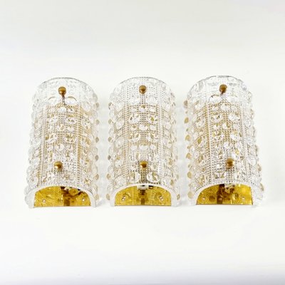 Scandinavian Glass and Brass Wall Light by Carl Fagerlund for Orrefors & Lyfa, 1960s-BMM-1723240