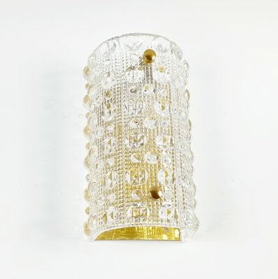 Scandinavian Glass and Brass Wall Light by Carl Fagerlund for Orrefors & Lyfa, 1960s-BMM-1723240