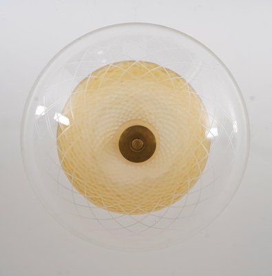 Scandinavian Glass Flush Mount by Orrefors, 1950s-FM-2023144