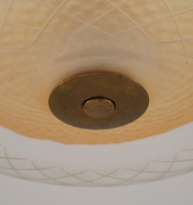 Scandinavian Glass Flush Mount by Orrefors, 1950s-FM-2023144