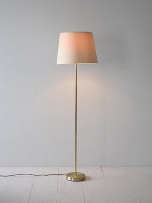 Scandinavian Golden Floor Lamp, 1960s-QWP-2042802