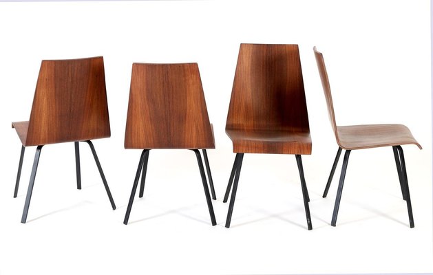 Scandinavian Hardwood Dining Chairs from Glyngøre, 1960s, Set of 4-AX-838576