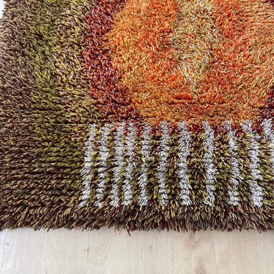 Scandinavian High Pile Abstract Rya Rug Carpet, Finland, 1960s-QZ-1345699