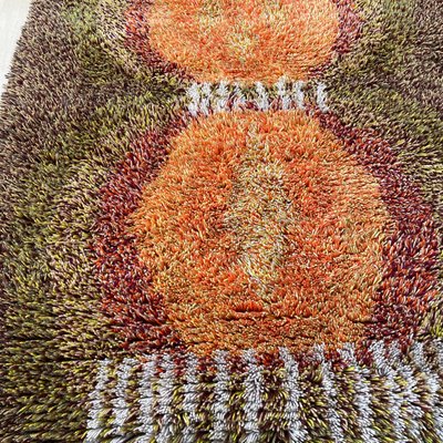 Scandinavian High Pile Abstract Rya Rug Carpet, Finland, 1960s-QZ-1345699