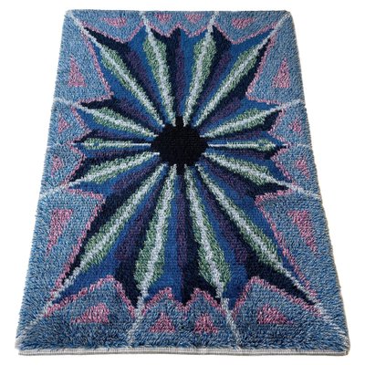 Scandinavian High Pile Rya Rug Carpet, Sweden, 1960s-QZ-1345697