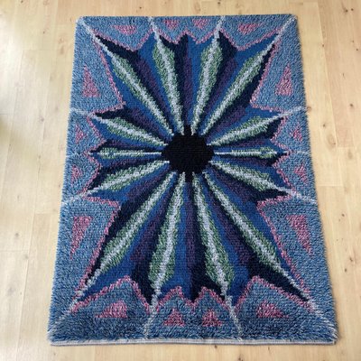 Scandinavian High Pile Rya Rug Carpet, Sweden, 1960s-QZ-1345697