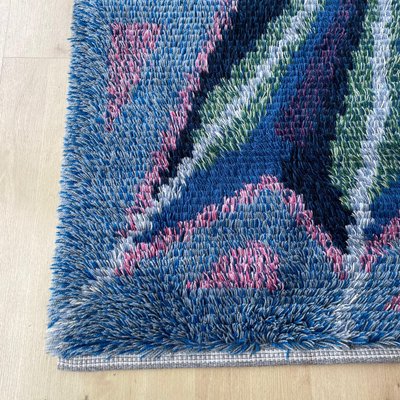 Scandinavian High Pile Rya Rug Carpet, Sweden, 1960s-QZ-1345697