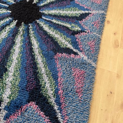 Scandinavian High Pile Rya Rug Carpet, Sweden, 1960s-QZ-1345697