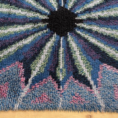 Scandinavian High Pile Rya Rug Carpet, Sweden, 1960s-QZ-1345697