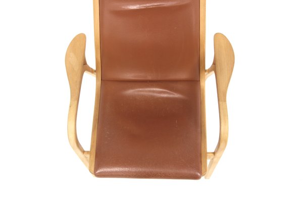 Scandinavian Leather Armchair by Yngve Ekström, 1970-GEK-1747195