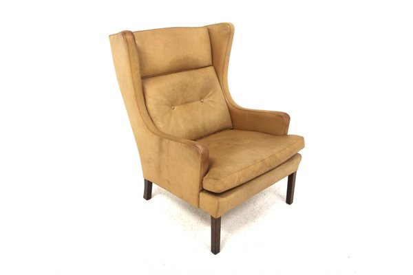 Scandinavian Leather Armchair, Sweden, 1960s-GEK-1709086