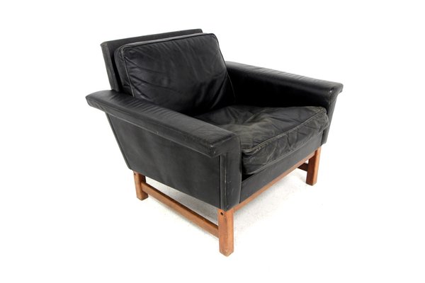 Scandinavian Leather Armchair, Sweden, 1960s-GEK-1785615