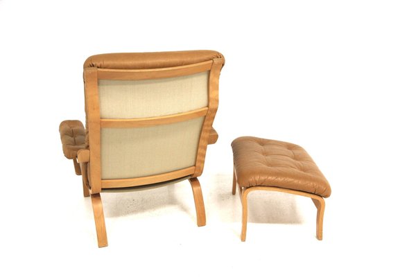 Scandinavian Leather Armchair, Sweden, 1970s-GEK-1735443