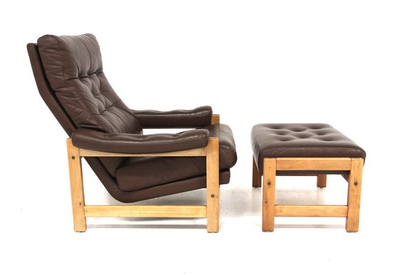 Scandinavian Leather Armchairs, 1970, Set of 2-GEK-1743007