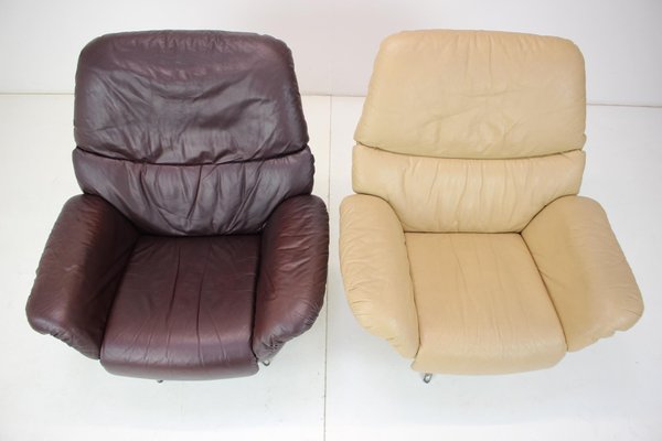 Scandinavian Leather Armchairs by Peem, Finland, 1970s, Set of 2-TZ-1361475