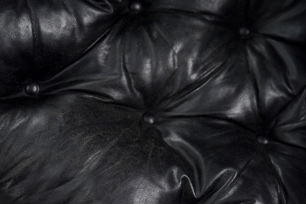 Scandinavian Leather Black Sofa by John-Bertil Häggström for Swed-Form, 1970s-ZAA-811816