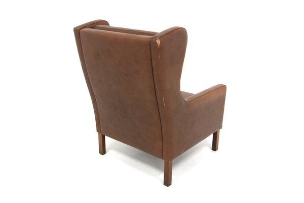 Scandinavian Leather Chair, Denmark, 1960s-GEK-1816654