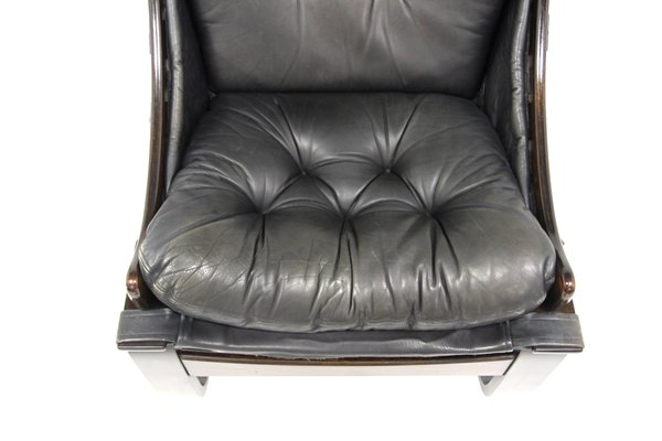 Scandinavian Leather Chair, Sweden, 1960s-GEK-1719243