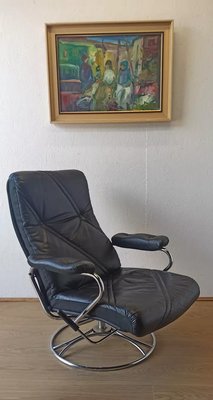 Scandinavian Leather Chairs, 1970s, Set of 2-ZEF-1738949