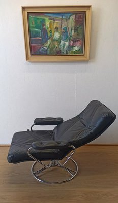 Scandinavian Leather Chairs, 1970s, Set of 2-ZEF-1738949