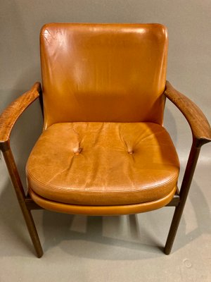 Scandinavian Leather Lounge Chair by IB Kofod Larsen, 1950s-XTS-1888877