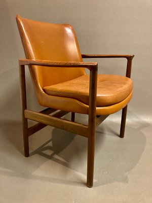 Scandinavian Leather Lounge Chair by IB Kofod Larsen, 1950s-XTS-1888877